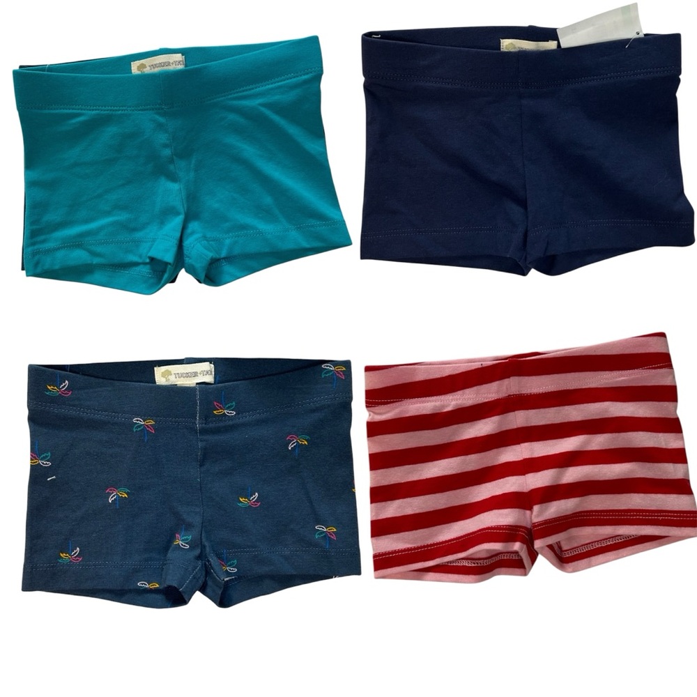 Tucker & Tate Girls Shorts 4 item bundle, pink, blue, navy, palm trees Size 2